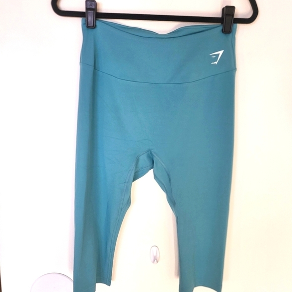 EUC Gymshark Training Cropped High-Waist Legging Capri Teal Women Xlarge - Picture 3 of 15